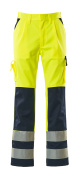 07179-470-171 Trousers with kneepad pockets - hi-vis yellow/navy