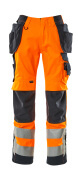 15531-860-14010 Trousers with holster pockets - hi-vis orange/dark navy