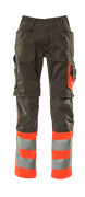 15679-860-01014 Trousers with kneepad pockets - dark navy/hi-vis orange