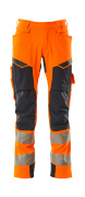 19279-510-14010 Trousers with kneepad pockets - hi-vis orange/dark navy