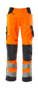 20879-236-14010 Trousers with kneepad pockets - hi-vis orange/dark navy