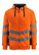 50138-932-14010 Hoodie with zipper - hi-vis orange/dark navy